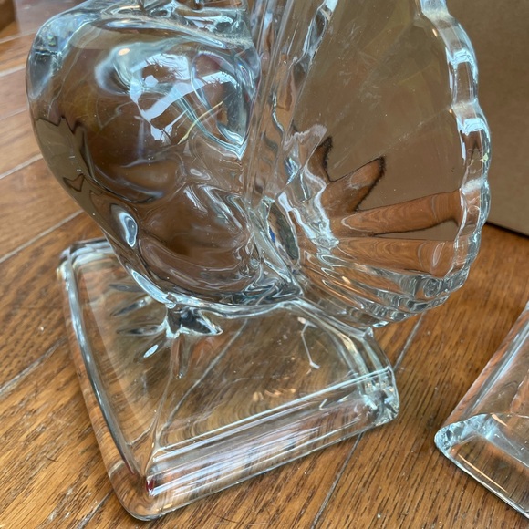 Vintage Clear Glass Turkey Bookends - Picture 3 of 3
